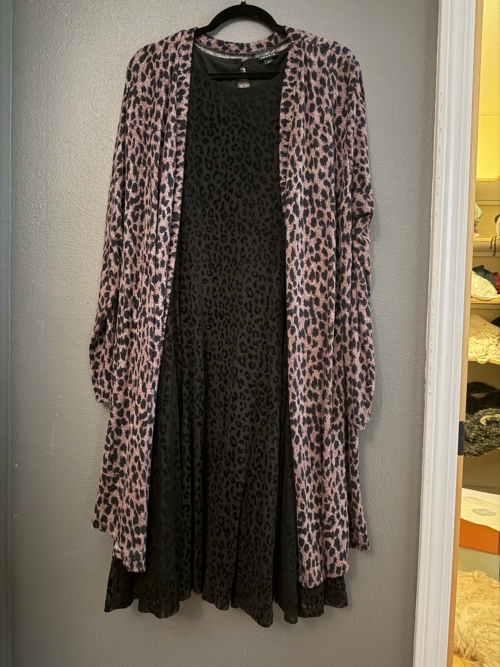 torrid Pink and Black Leopard Print Dress & Duster Set